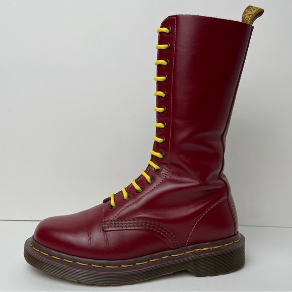 Dr. Martens Shoes - Dr. Martens Vintage 1914 Reissue England Oxblood Red Quilon Leather Boots